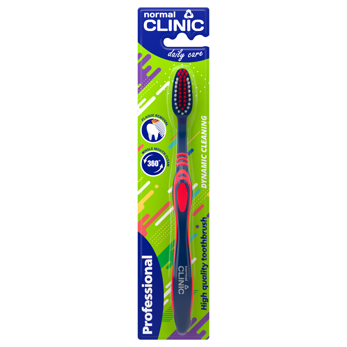 SZV001-NC-toothbrush-Professional-blister-1x-RED CLINIC PERIUTE PROFESIONAL MEDIUM 360 (1PCS) SZV001 - imagine 1
