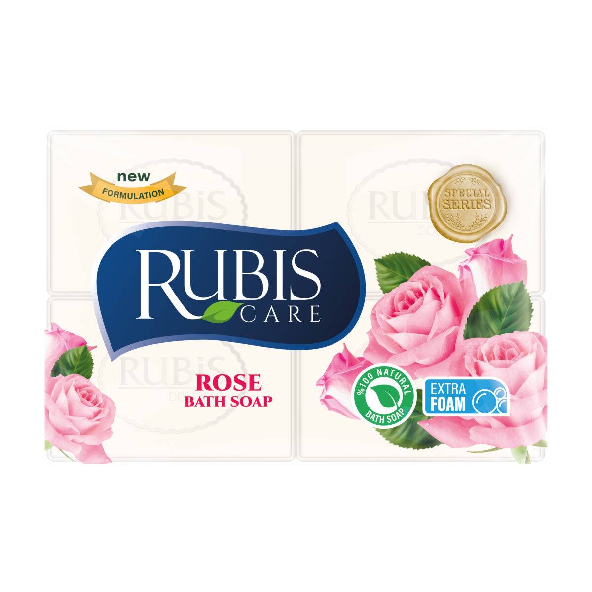 RUBIS-SAPUN-PARFUMAT-DE-BAIE-4x200gr-ROSE RUBIS SAPUN PARFUMAT DE BAIE 4x200g ROSE - imagine 1